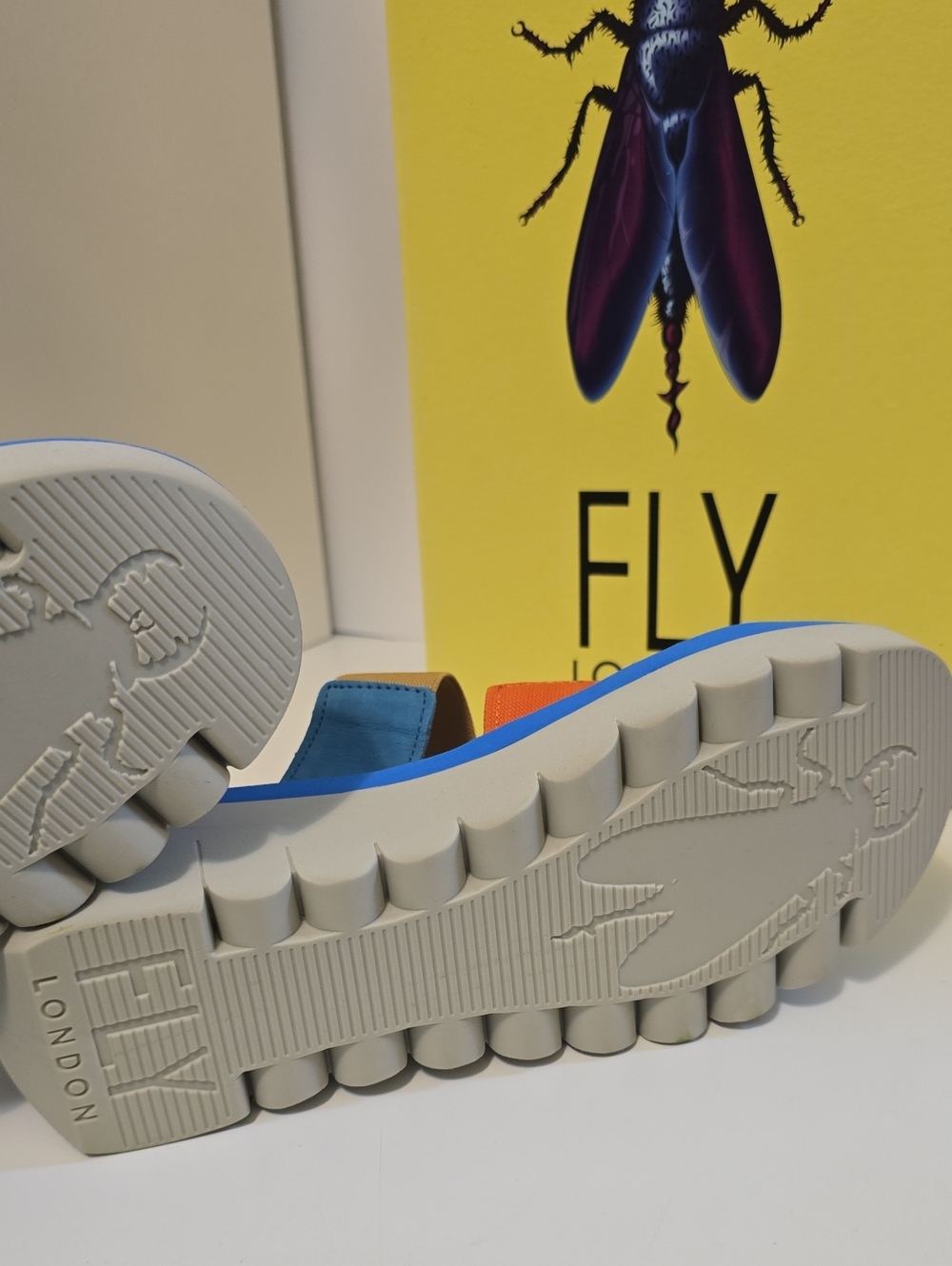 Fly London Multi-Color Platform Slide Sandals - New In Box Sz 8 - Picture 8 of 9